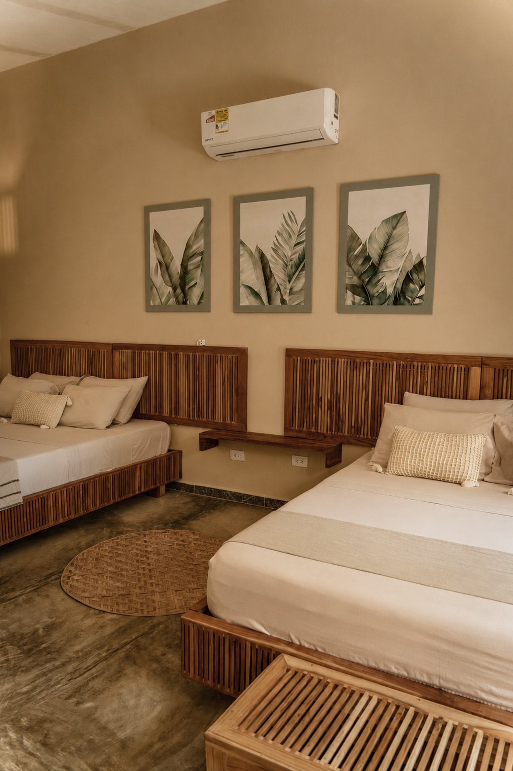 Cabaña 2 — Habitación con dos camas